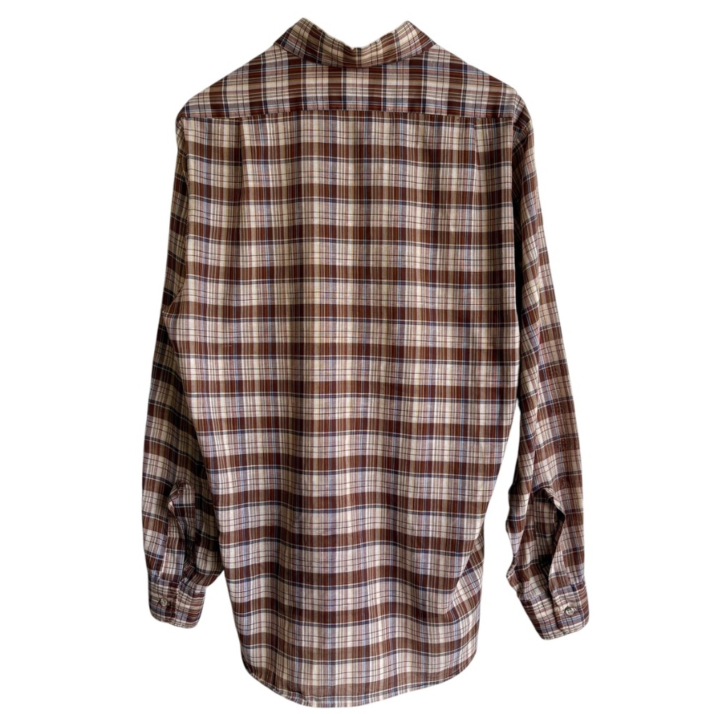 Vintage 90s Levi's Plaid Button Down Shirt Men's L - Brown Causal Grunge Western - Picture 6 of 7